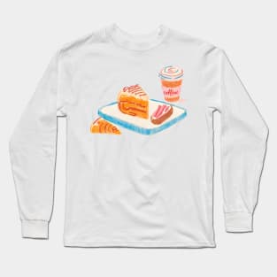 Powered by caffeine and cake Long Sleeve T-Shirt